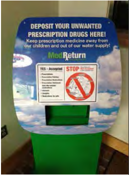 Photograph of a controlled substances collection receptacle