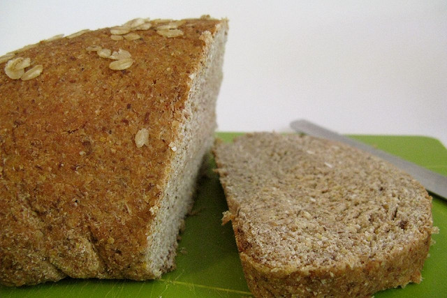 Grains, such as those in this whole wheat bread, are carbohydrates.