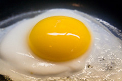 Fried egg in pan