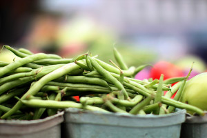 Green beans at a farmer's market