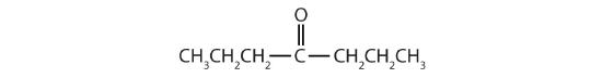 A carbonyl carbon is bonded to two identical propyl groups.
