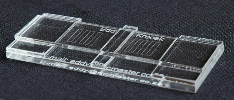 McMaster&rsquo;s slide with two chambers. Each chamber has 6 vertical lanes